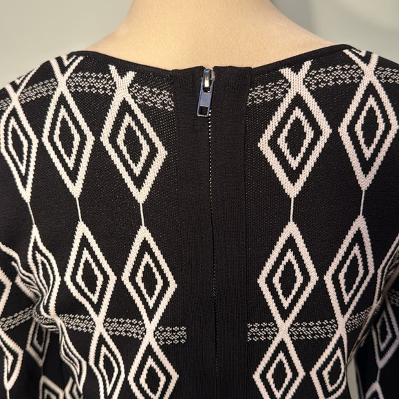 Badgley Mischka black and white diamond sweater dress Size L - Picture 4 of 5